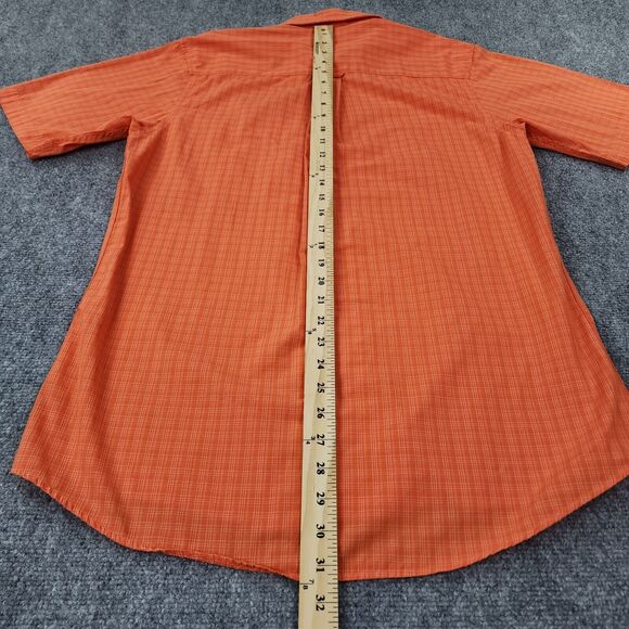 Clemson Tigers Shirt Mens Medium Orange Plaid Casual Short Sleeve Button Down - Picture 6 of 15